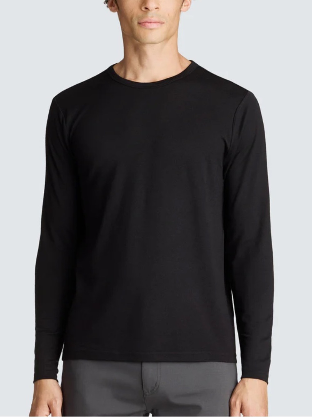 Unbound Merino - Men's Long Sleeve Merino Crew Shirt. Size XL. Black